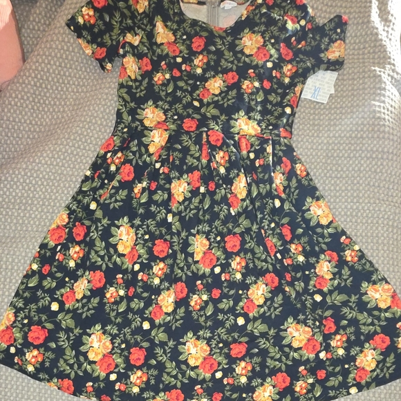 LuLaRoe Dresses & Skirts - LuLaRoe Orange Yellow Flutter Sleeve V-Neck Skater Dress